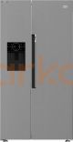 ثلاجة جانب الي جانب بيكو بمبرد مياه ديجيتال، نوفروست، 2 باب، 651 لتر، ستانلس - Beko Digital Side By Side Refrigerator With Water Dispenser, Nofrost, 2 Doors, 651 Liters, Stainless - GN166130XB