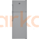 ثلاجة زانوسي بابين 445 لتر -Zanussi 445L 2-door top freezer refrigerator - Silver